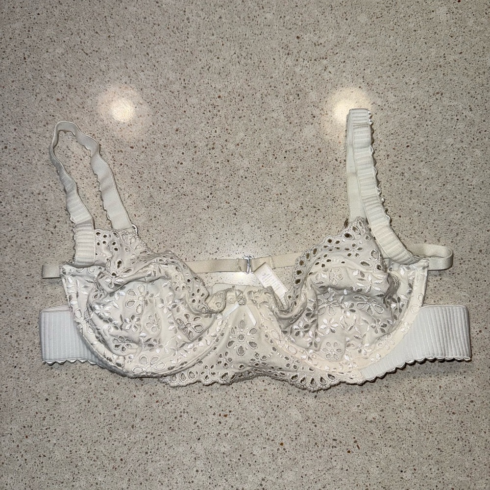 For Love & Lemons White Lace Balconette Bra Underwire